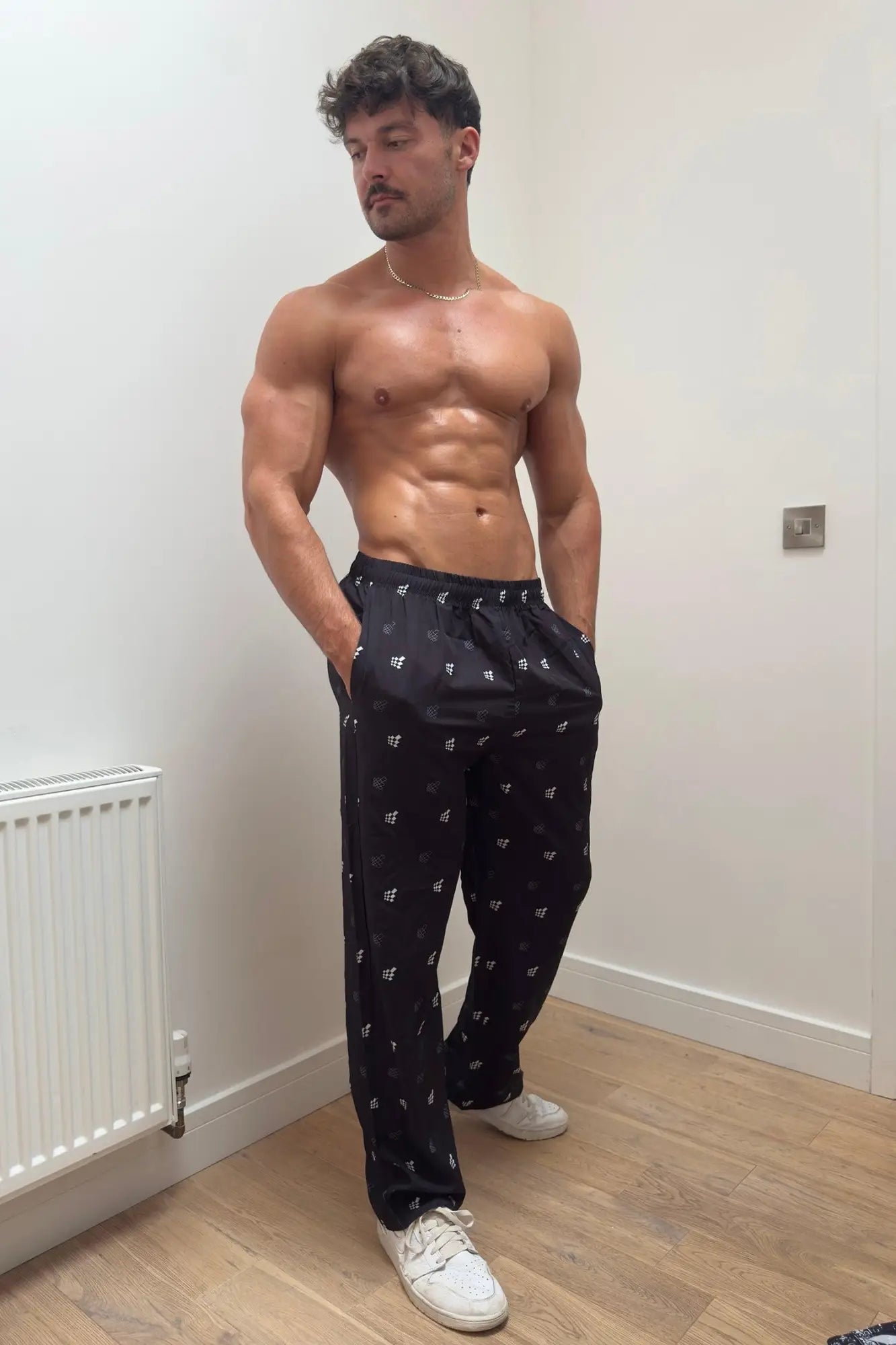 Jed north vintage flex joggers black athletic pants with subtle white hashtag pattern elastic waistband relaxed fit