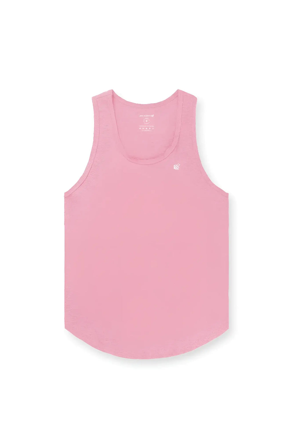 Jed North Vital Raw-Hem tank top 2.0 salmon pink soft textured sleeveless with embroidered logo on left chest