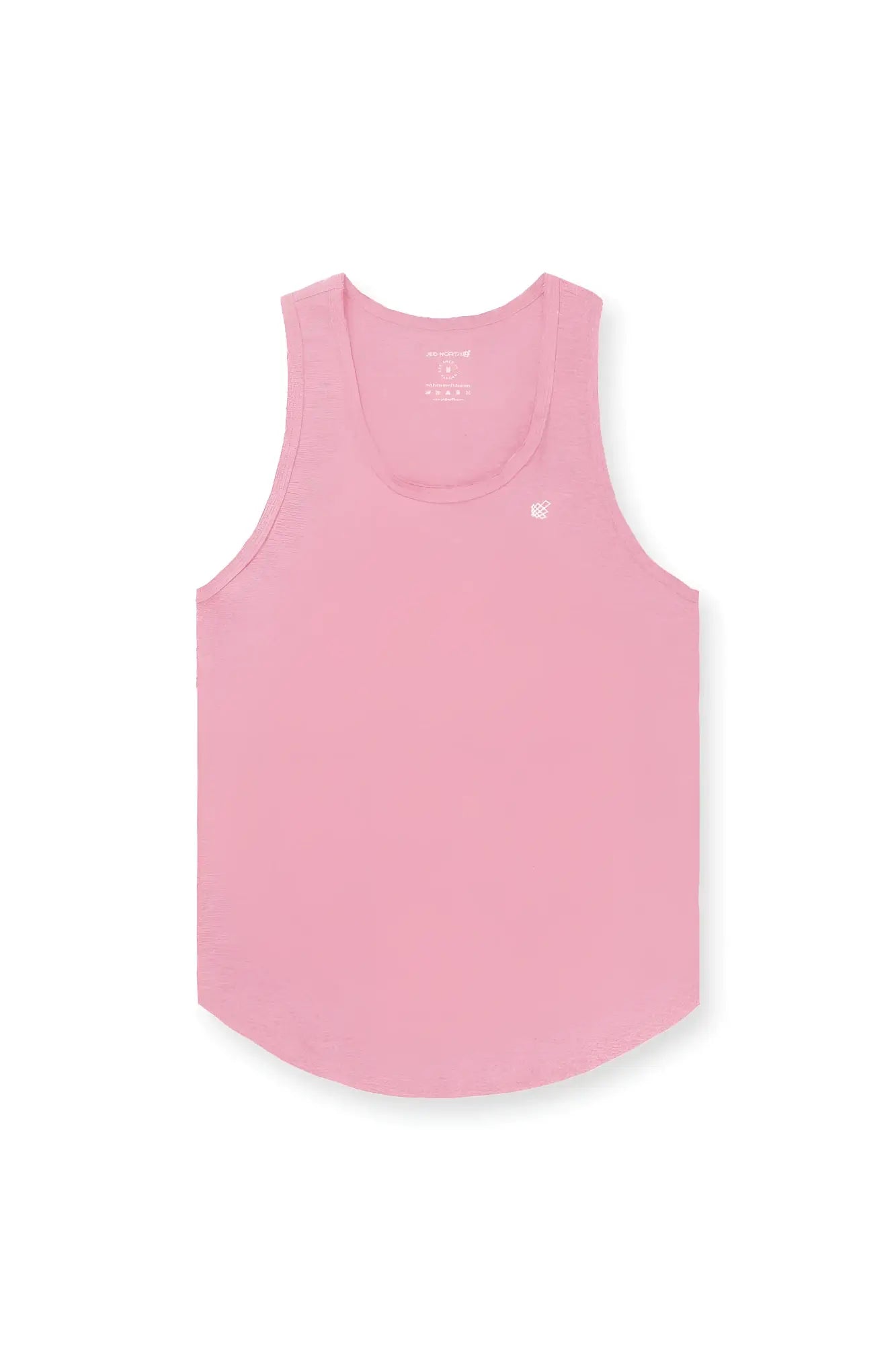 Jed North Vital Raw-Hem tank top 2.0 salmon pink soft textured sleeveless with embroidered logo on left chest