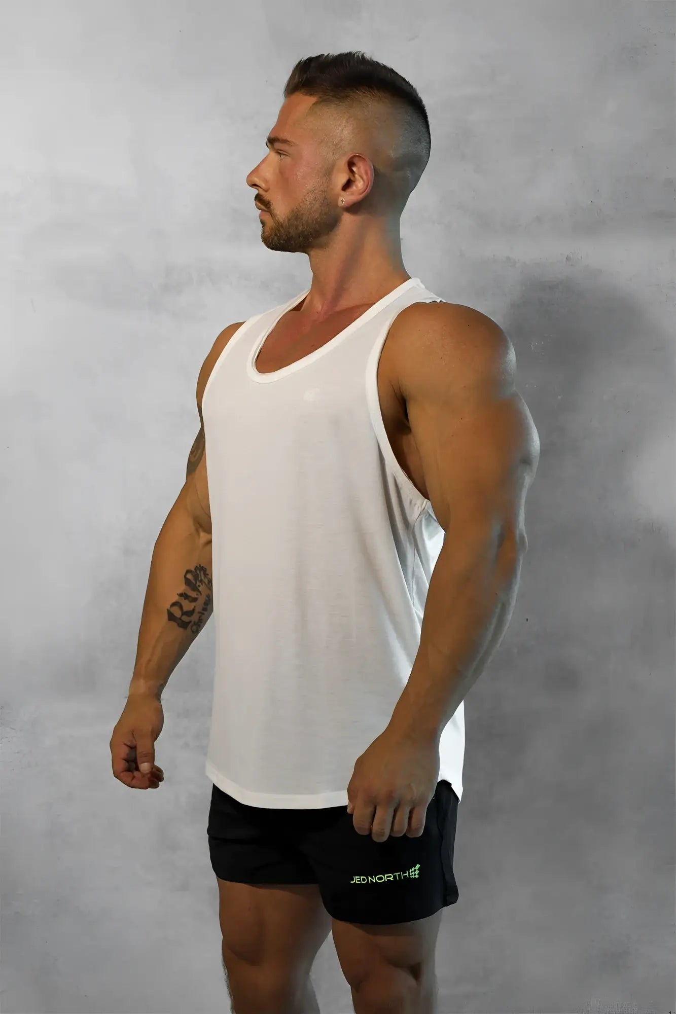 White sleeveless Vital raw-hem tank top 2.0 with a simple clean design and breathable fabric for casual wear