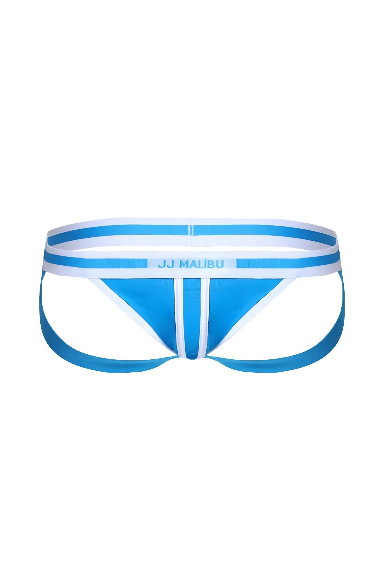 Blue and white striped jj malibu briefs with a supportive contoured design from on-display jockstrap collection