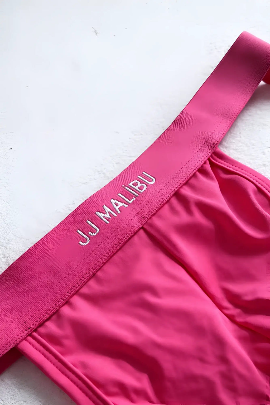 Host-or-travel adjustable jock thong hot pink with bright pink jj malibu smooth stretchy fabric waistband
