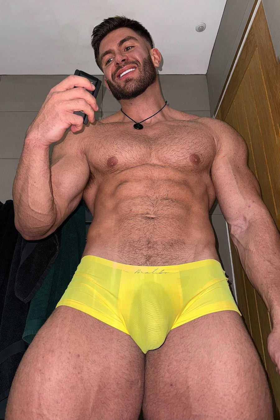 JJ Malibu Come-Over Seidige nahtlose Boxershorts - Mellow Yellow