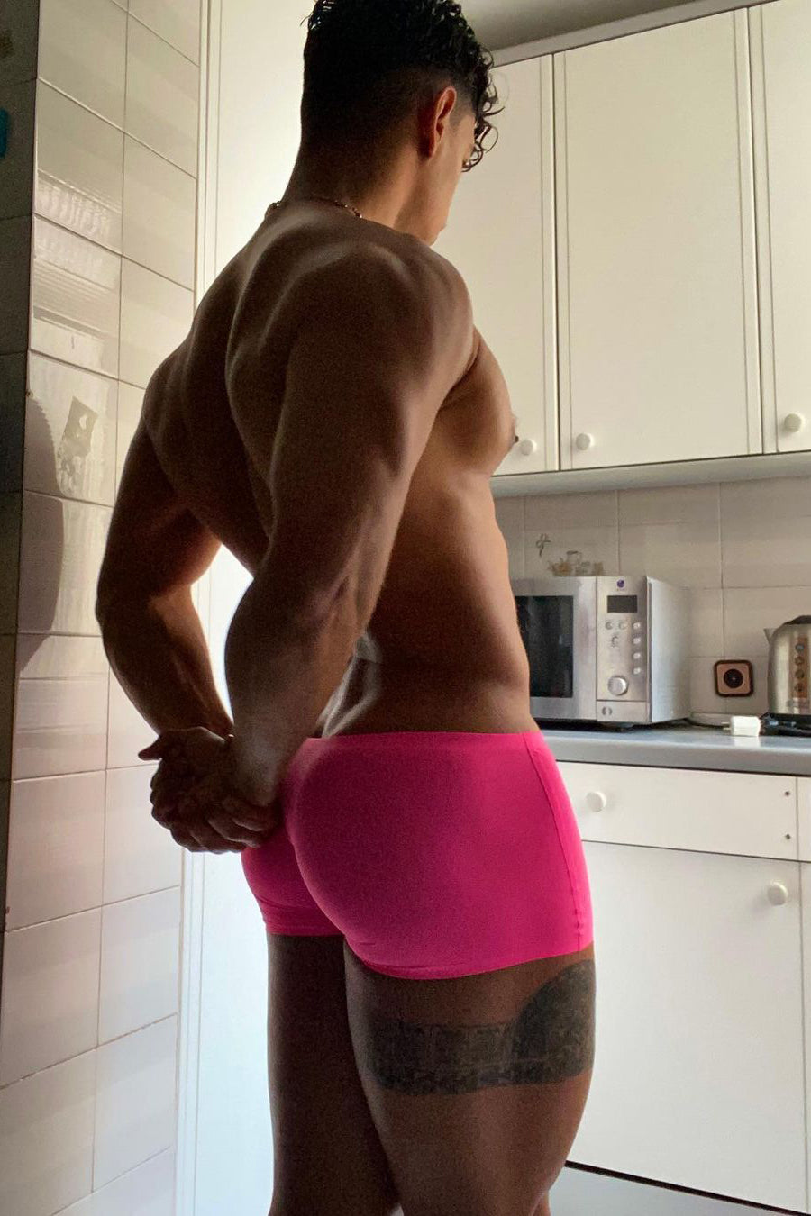 JJ Malibu Come-Over Seidige nahtlose Boxershorts - Hot Pink