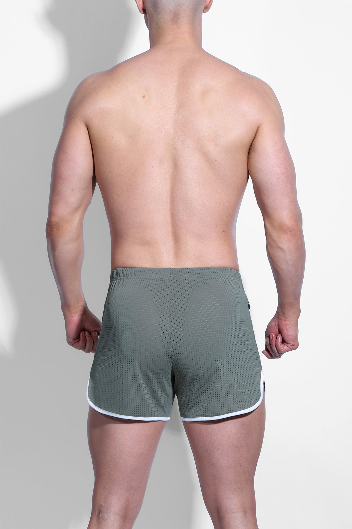 Work-It-Out Perforated 4" Short Shorts - Olive