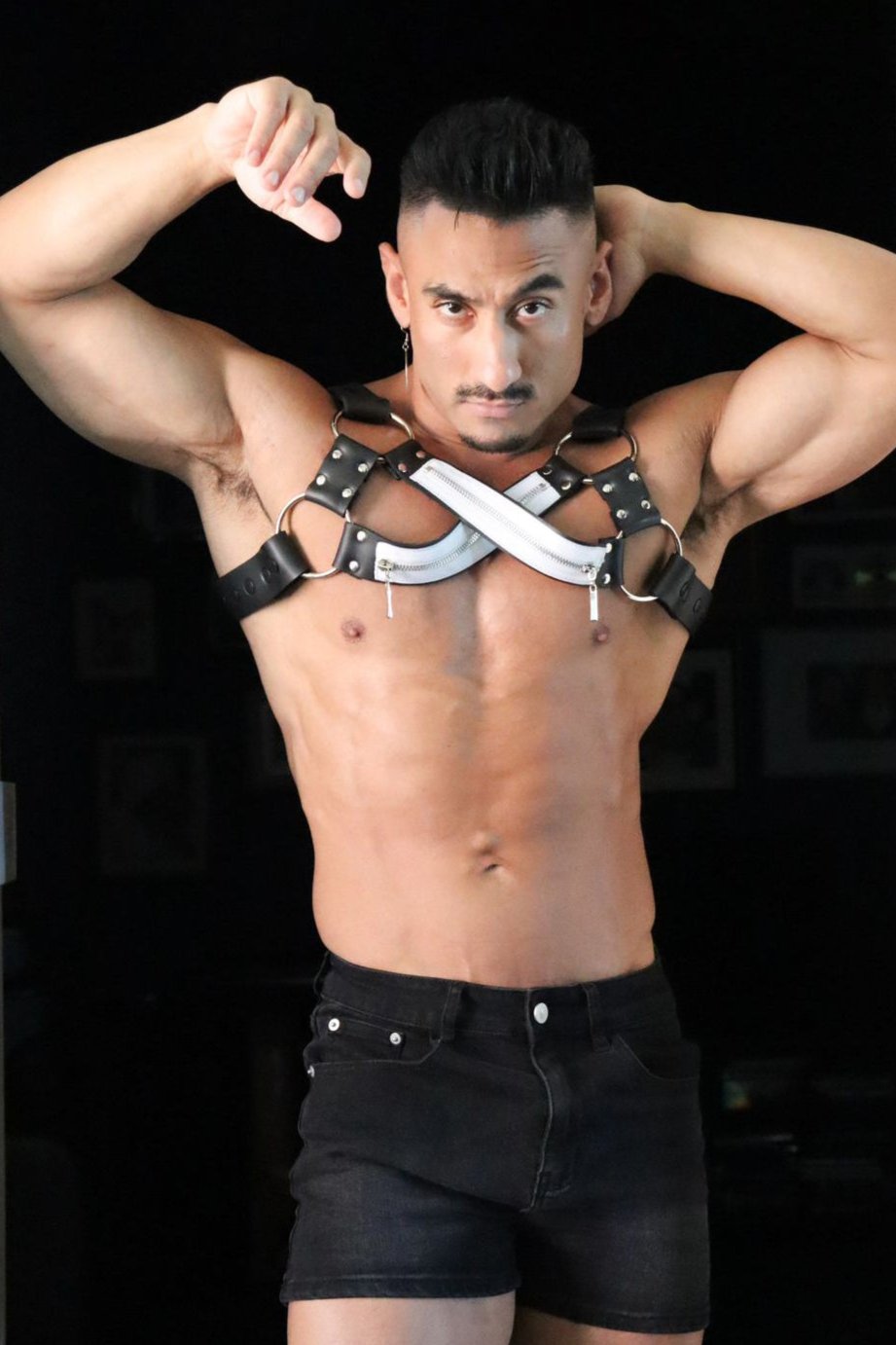 JJ Malibu X-Marks-the-Spot Vegan Leather Zip Harness - White & Black