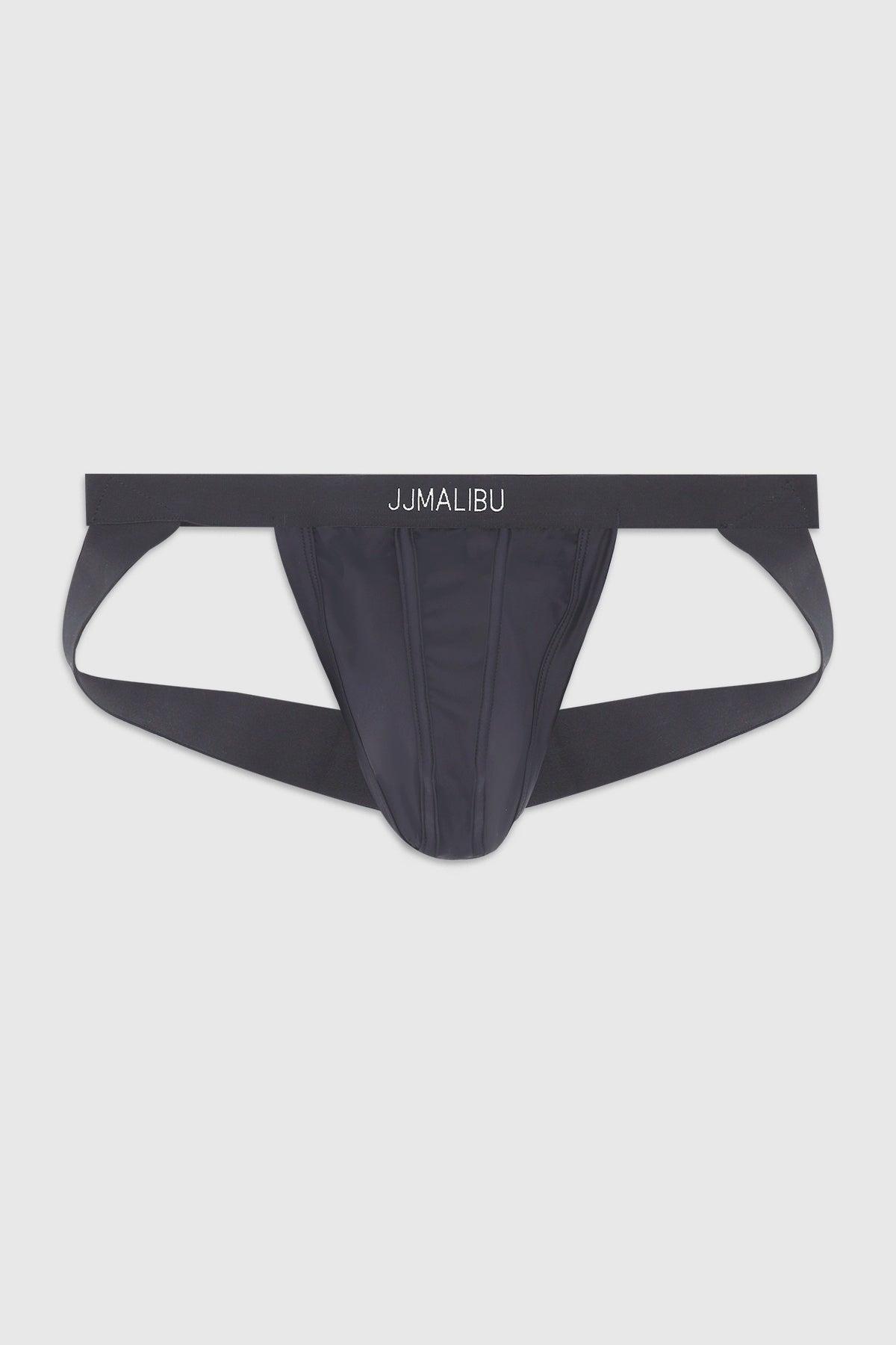 On-display jockstrap black with smooth seamless design and elastic waistband by Malibu brand