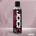 An 8oz bottle of JOCK Rimming Lubricant (Cherry) with a black label, white branding, and pink text on a light background.