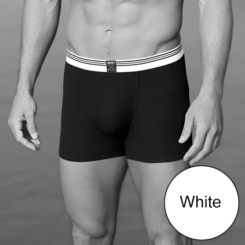 Black jockey rib trunk underwear size 2xl with white elastic waistband striped and small black label