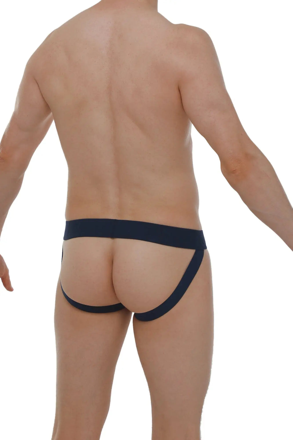 Navy blue athletic jockstrap anjouin fuchsia with wide waistband and supportive side straps for active support