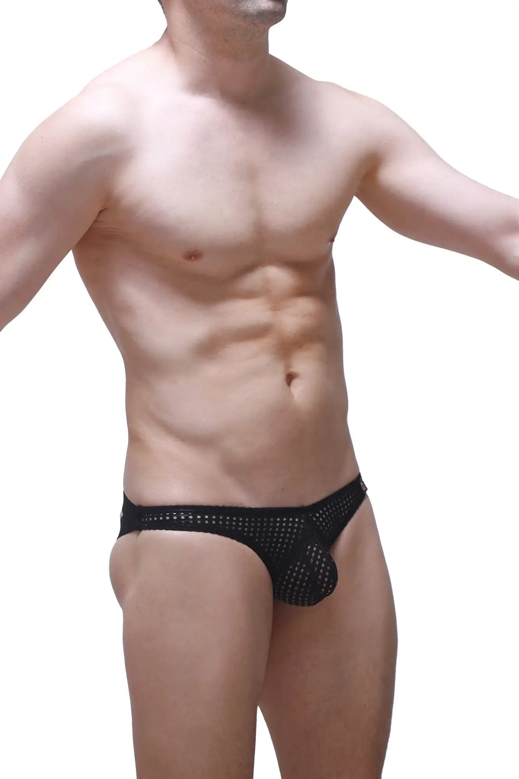 Black mesh jockstrap bagard durtol with perforated design and contoured pouch for comfortable support