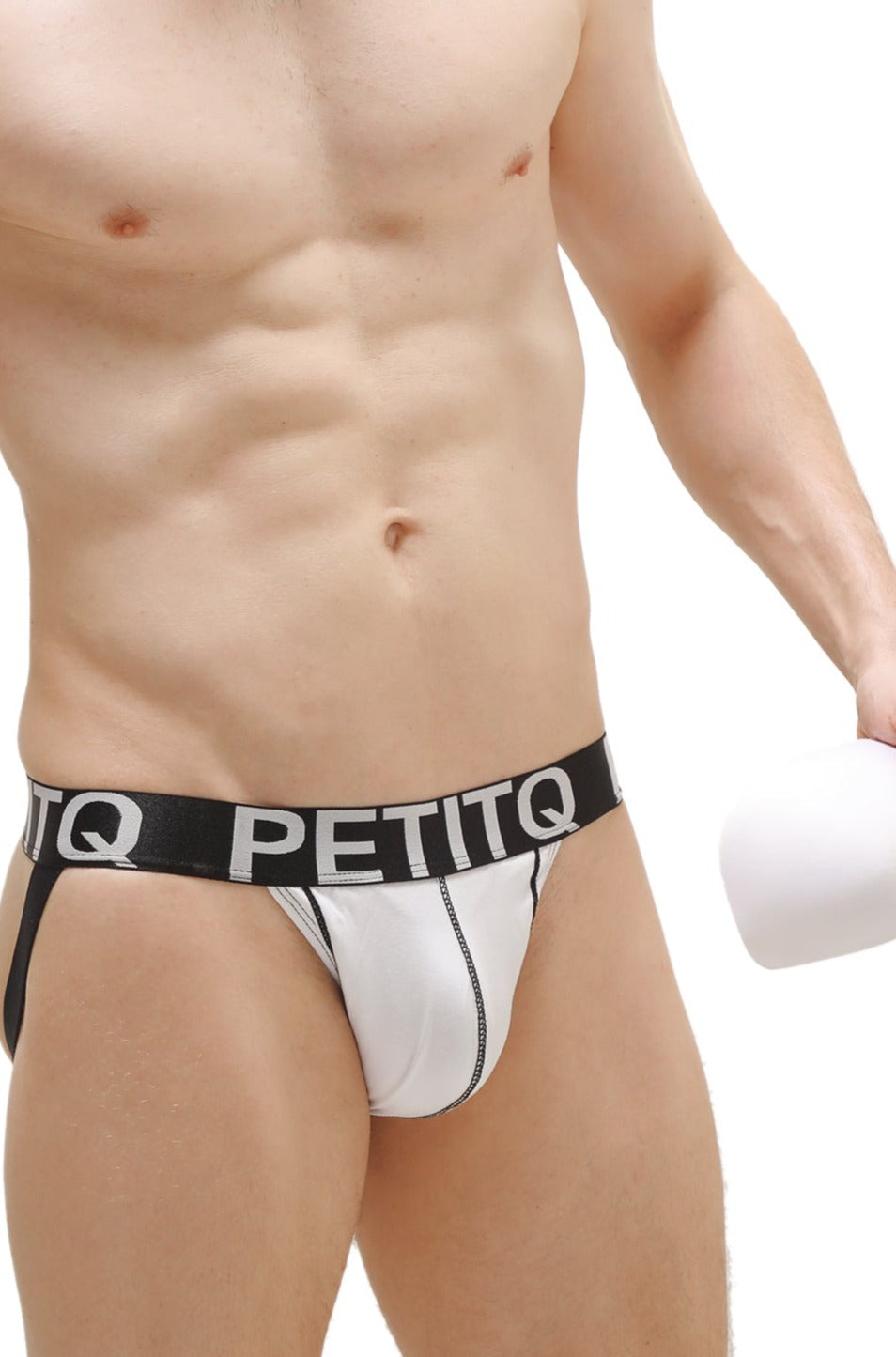 Jockstrap blanco con almohadilla