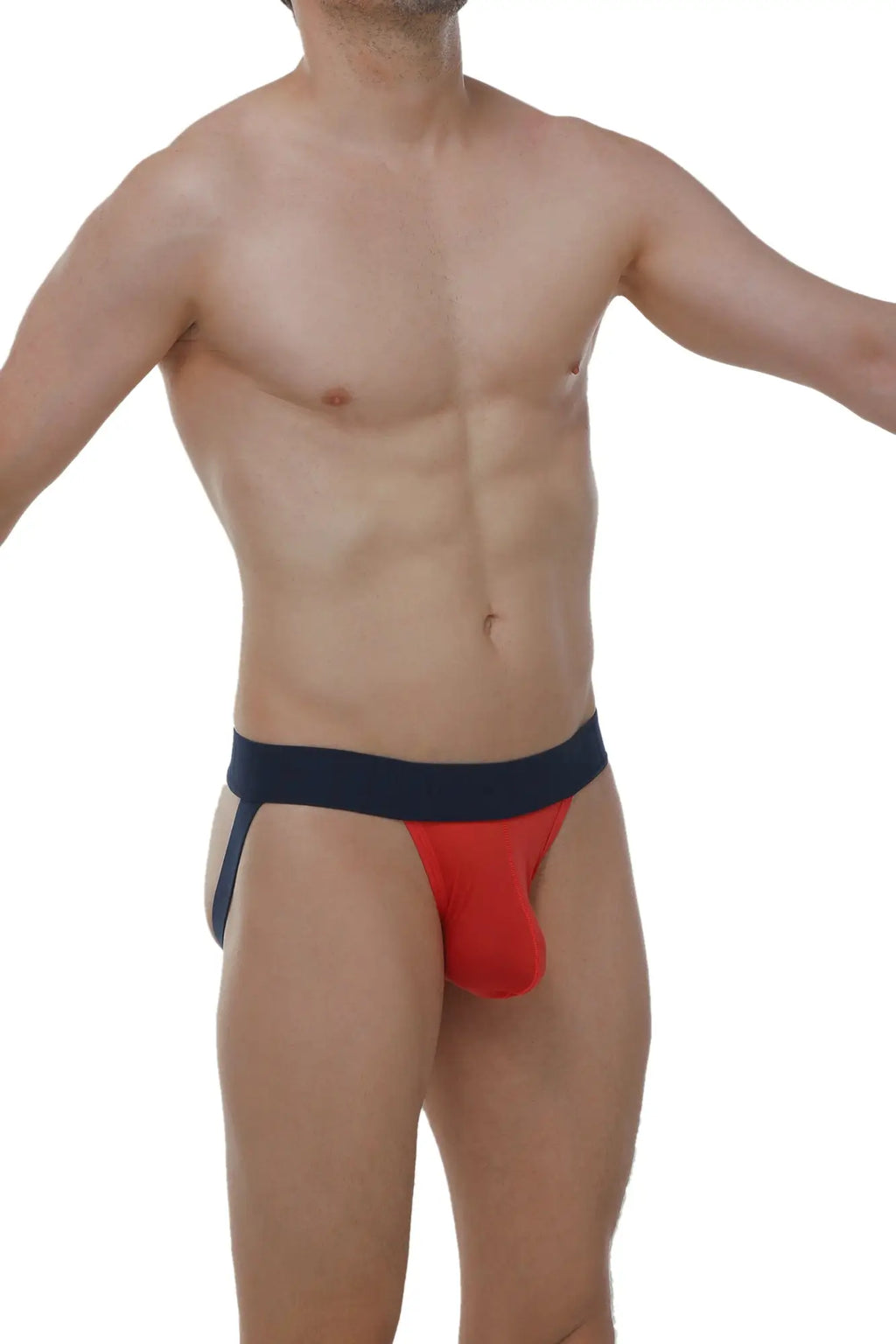 Red and navy blue jockstring plum crimson athletic briefs with snug fit for active support and comfort