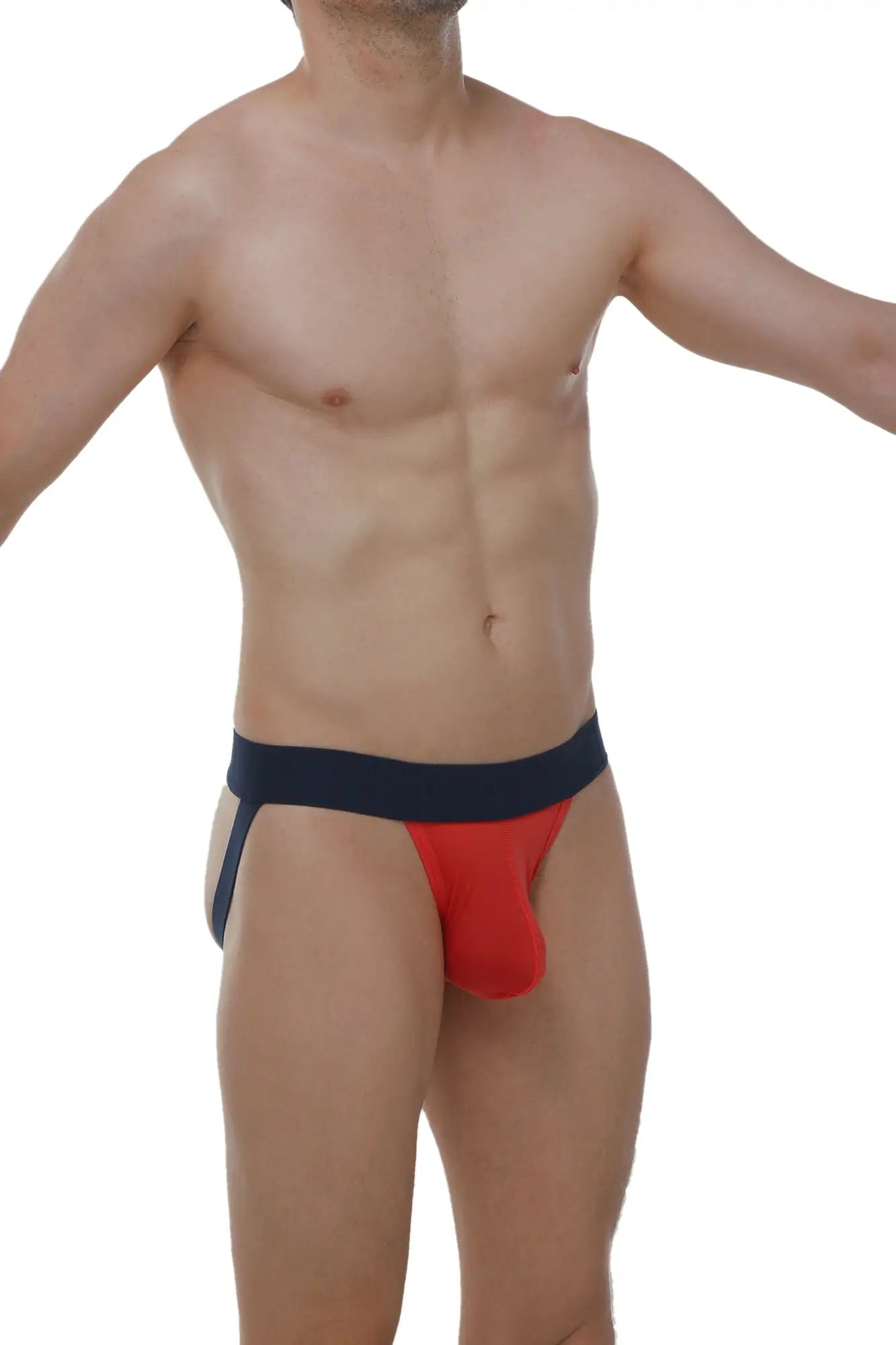 Red and navy blue jockstring plum crimson athletic briefs with snug fit for active support and comfort