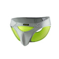 Gray and neon green mesh joe snyder bikini sexiest athletic briefs with supportive design for men
