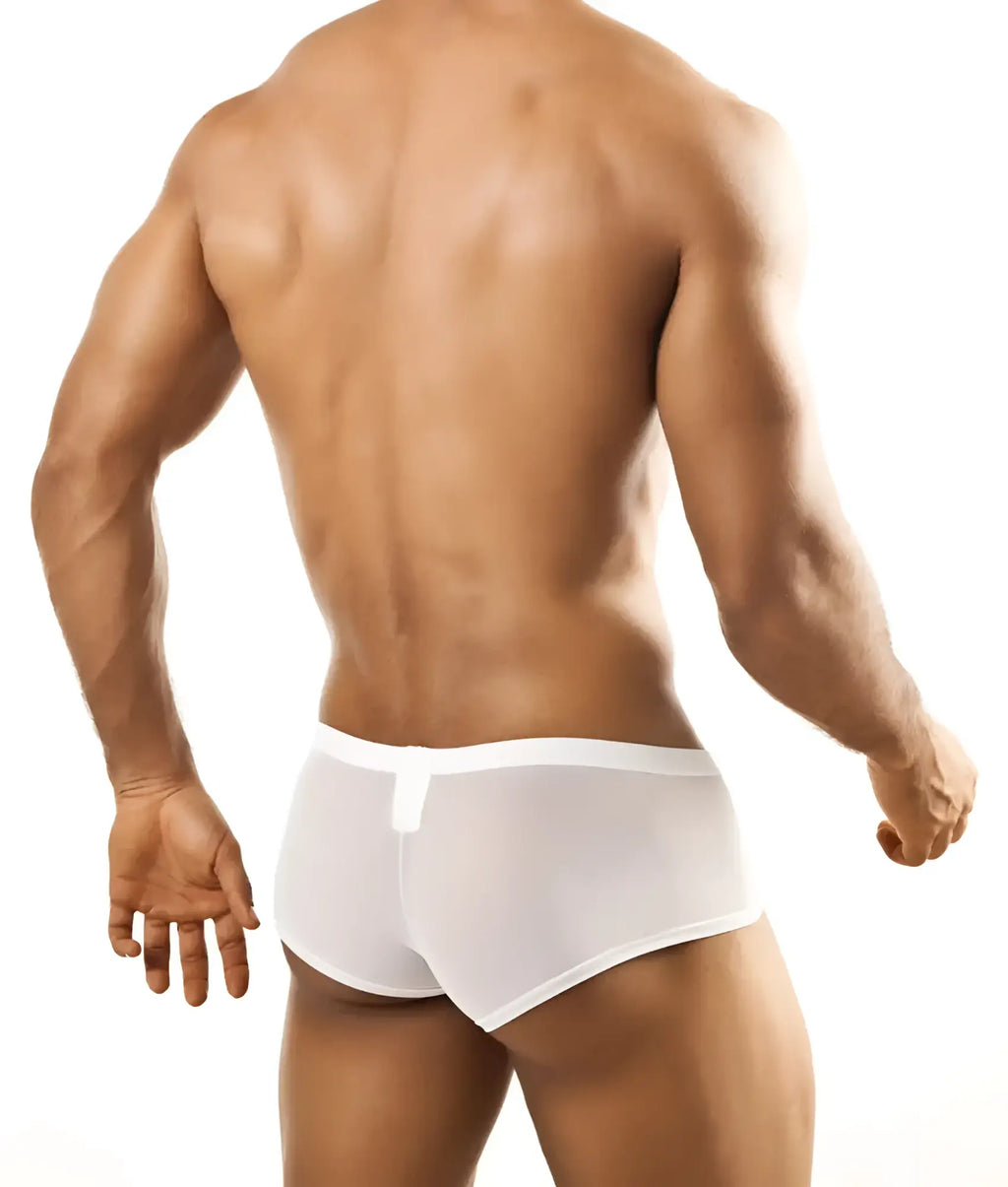White Joe Snyder Bulge Boxer athletic briefs with smooth form fitting design and subtle waistband detail