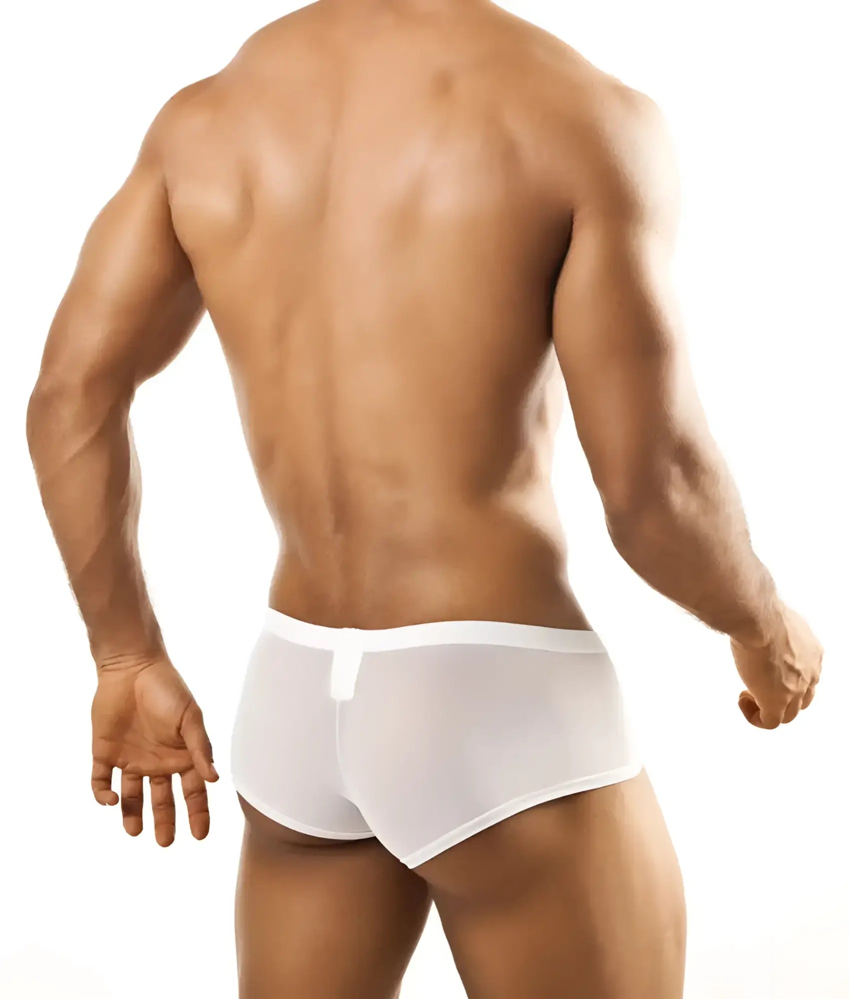 White Joe Snyder Bulge Boxer athletic briefs with smooth form fitting design and subtle waistband detail