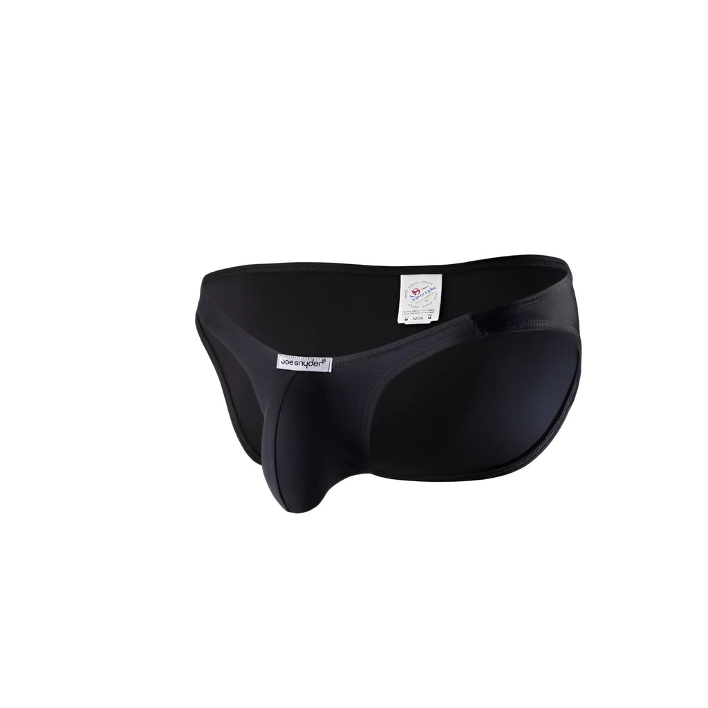 Black joe’s men’s polyester bulge full bikini briefs with smooth form-fitting design and elastic waistband