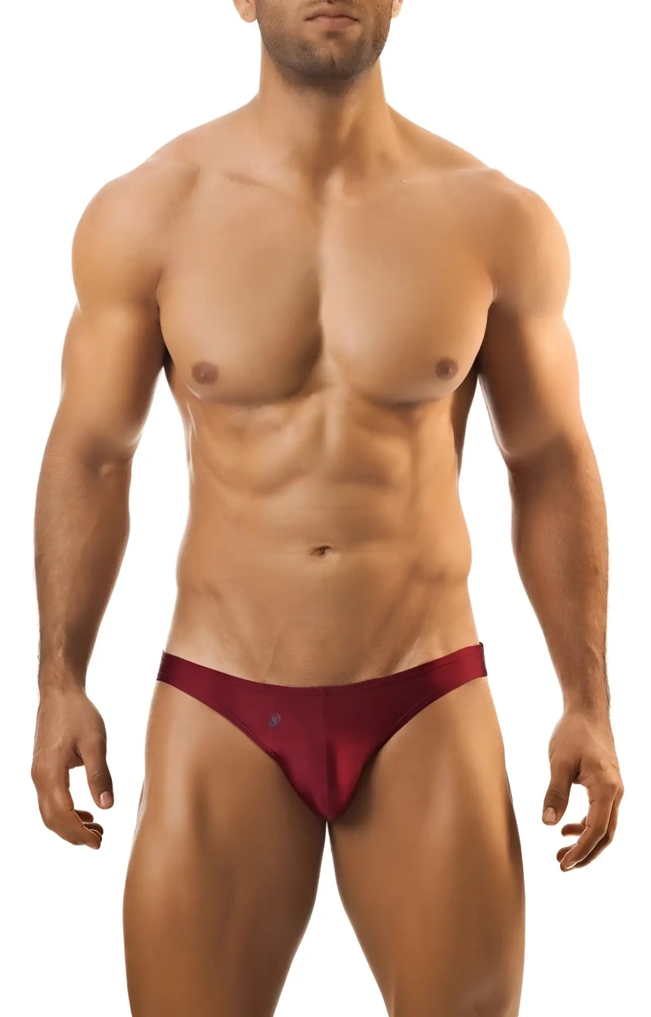 Maroon Joe Snyder Print Bikini Classic athletic briefs with a subtle logo on the front for comfortable activewear