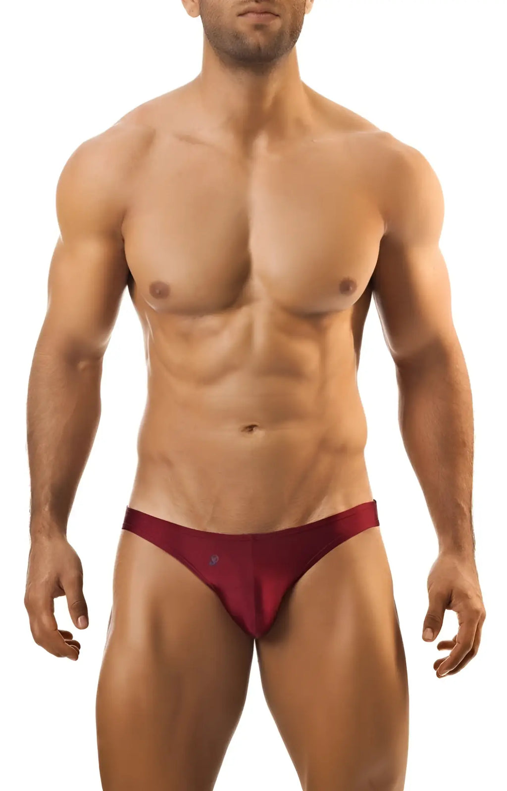 Maroon Joe Snyder Print Bikini Classic athletic briefs with subtle front logo designed for comfortable active wear