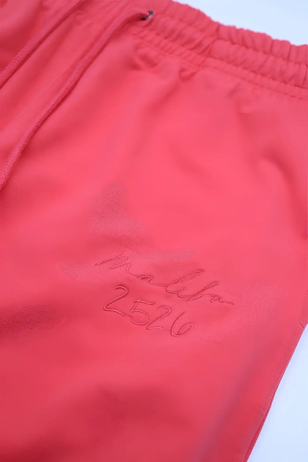Joie limited edition joggers cherry red coral sweatpants with embroidered malo 2526 branding in matching thread