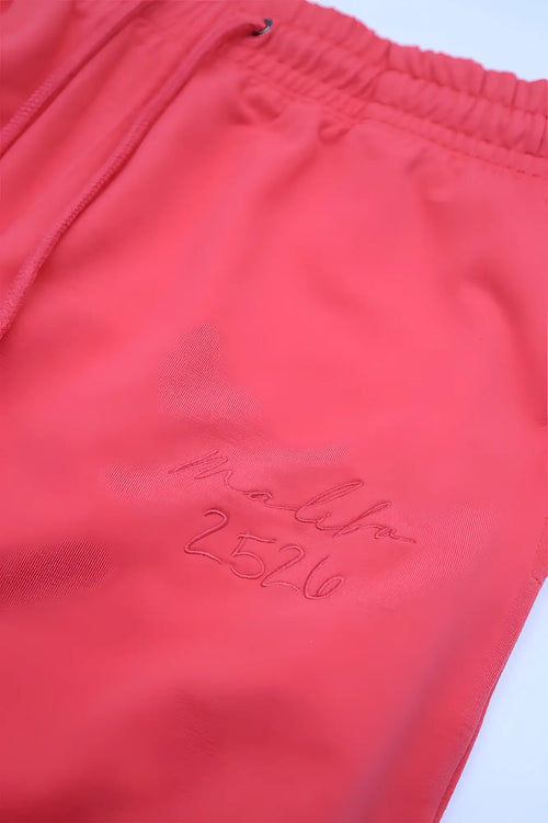 Joie limited edition joggers cherry red coral sweatpants with embroidered malo 2526 branding in matching thread