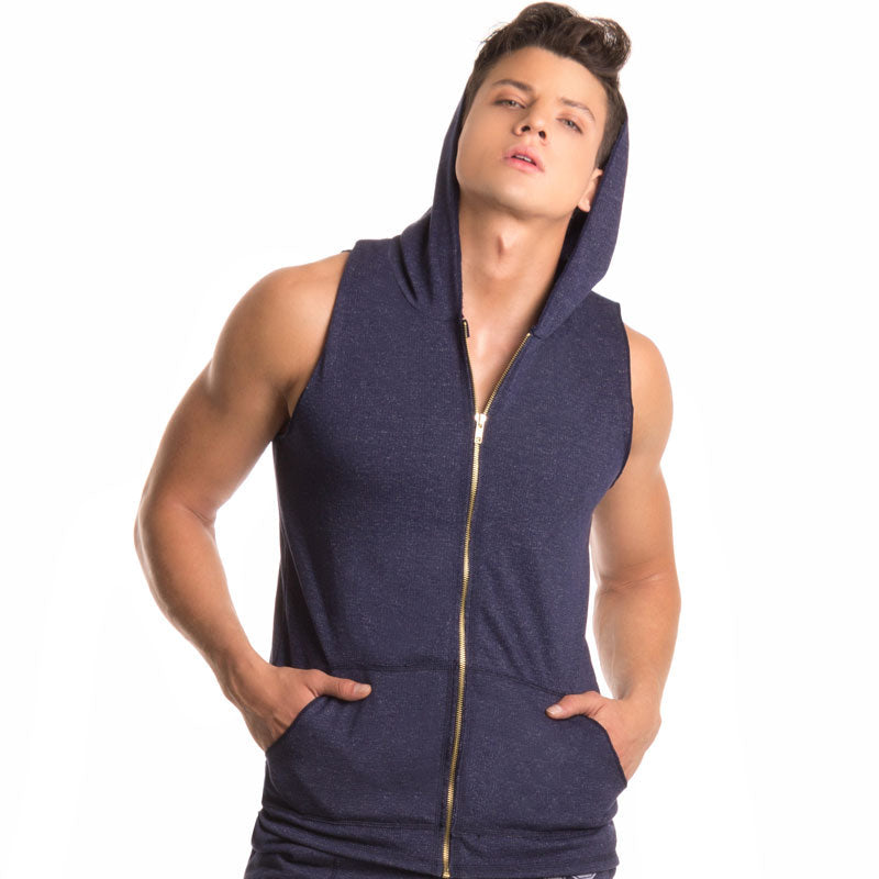 Jor FIGHTER Kapuzenpullover Tank Top T-Shirt BLAU 0297 Größe L