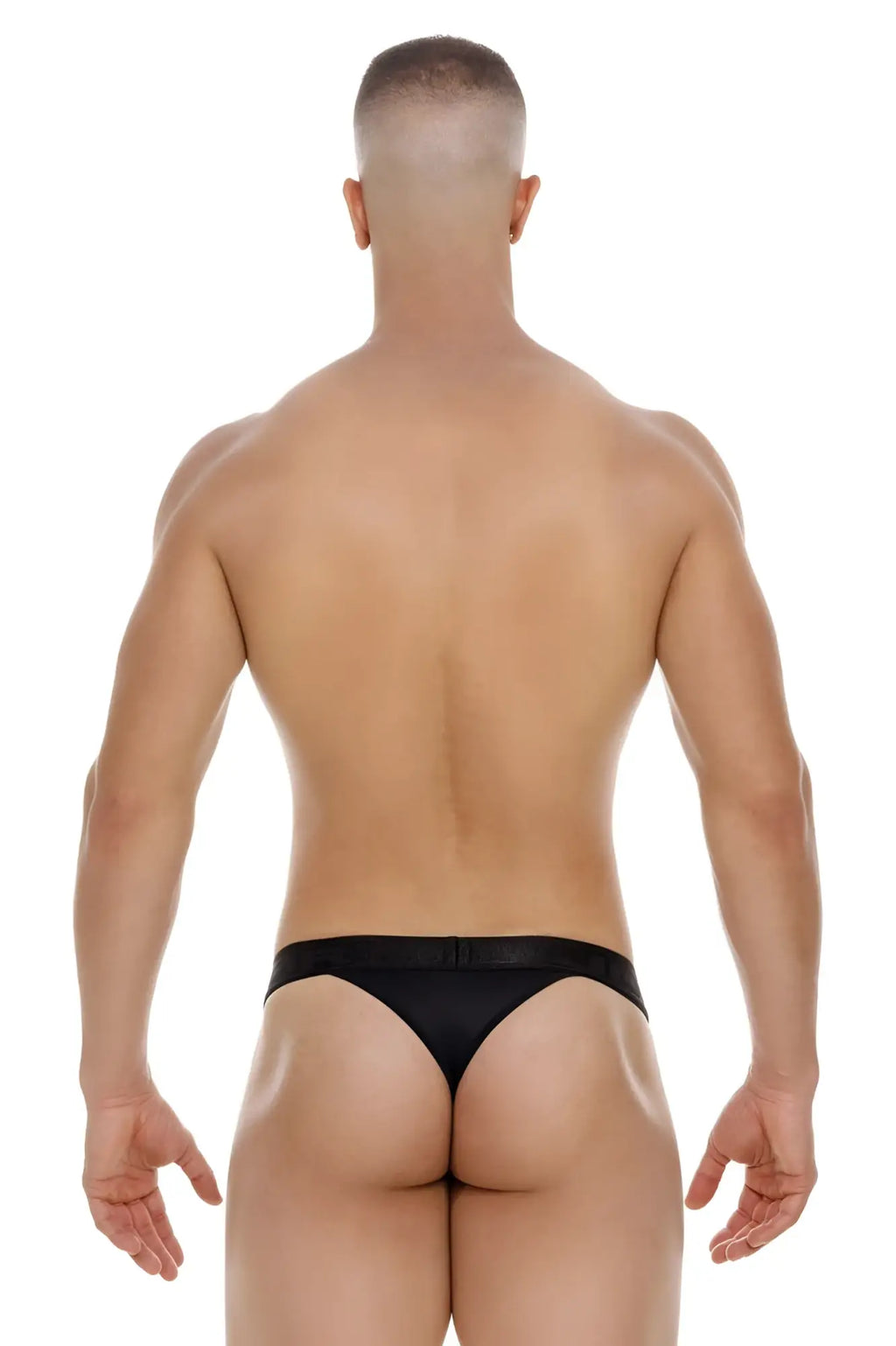 Black jor 2050 element thong briefs with a smooth sleek design showing the back side of the product
