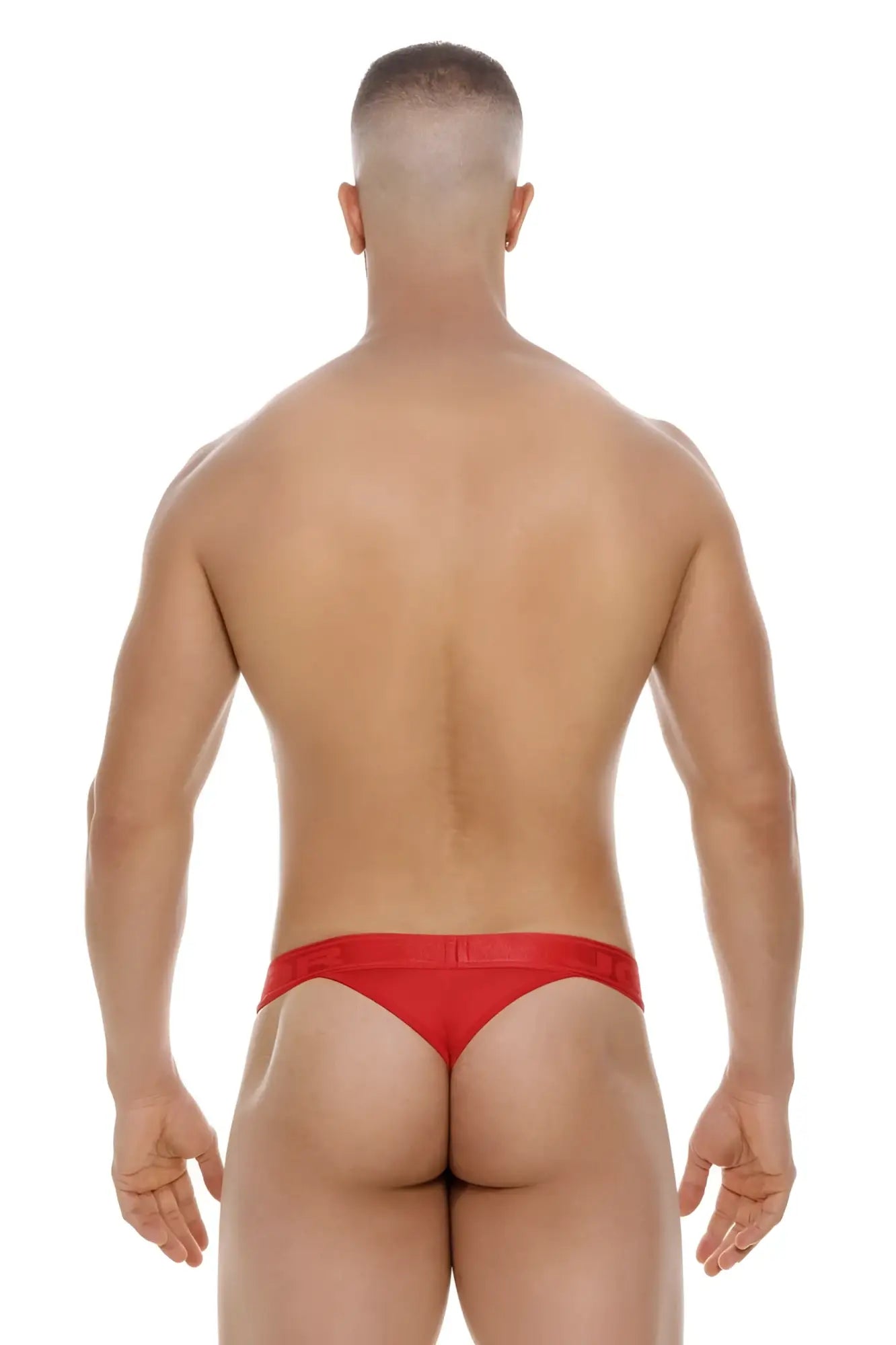 Red jor 2050 element thongs form-fitting briefs with smooth fabric finish showing the back side
