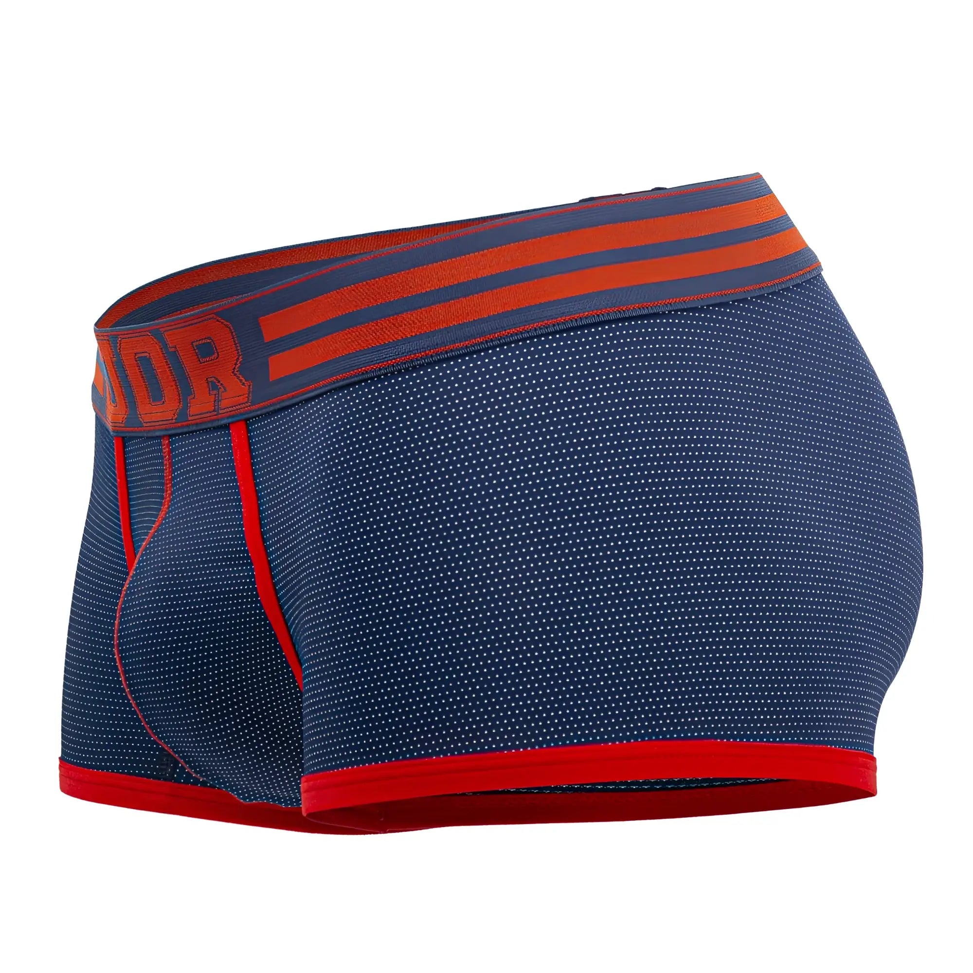 Navy blue jor 2056 college trunks boxer briefs with red trim and orange branded waistband for comfortable wear