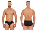 Black jor 2057 college briefs with olive green trim and textured mesh fabric for breathable comfort