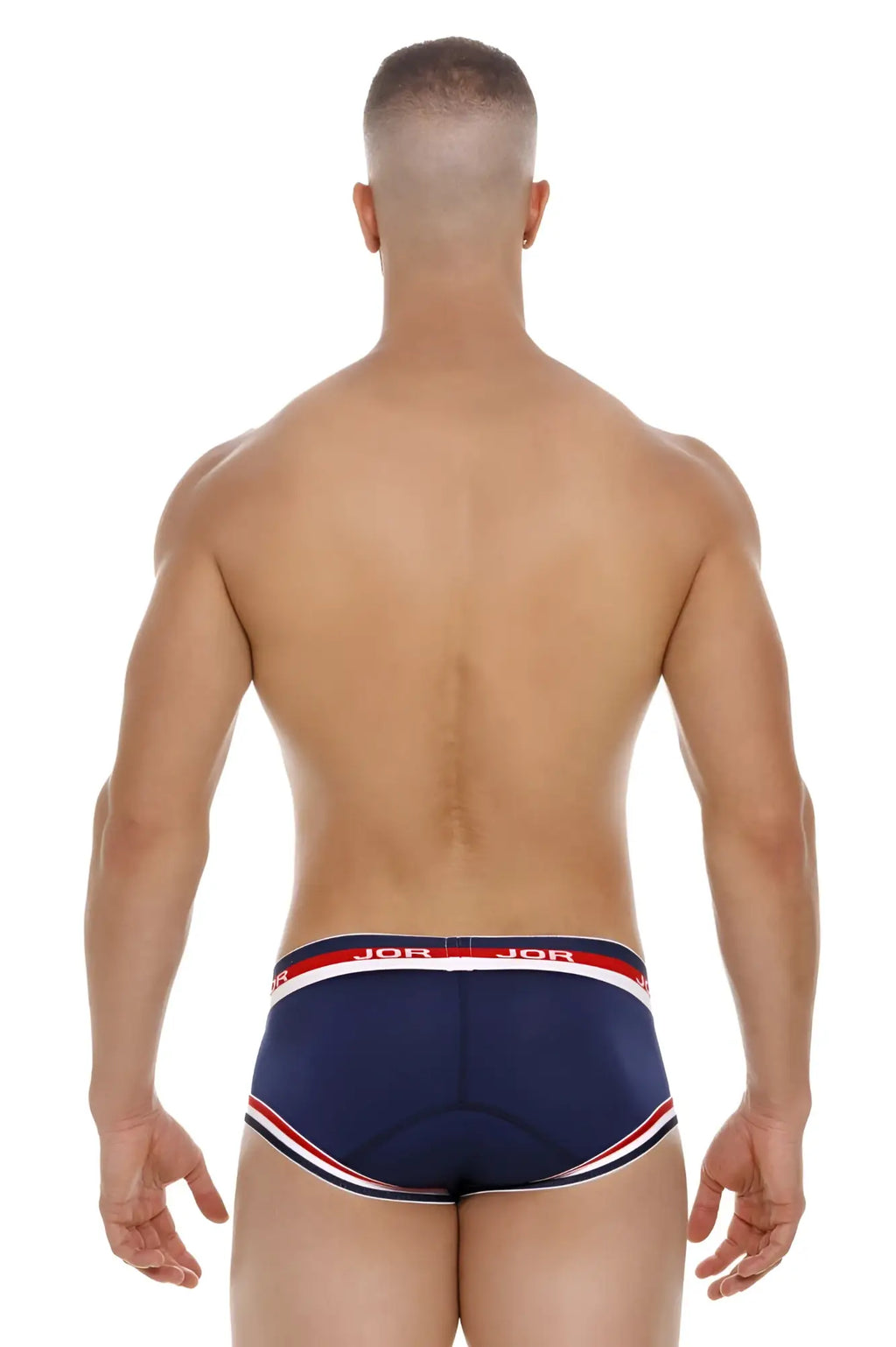 Navy blue jor 2062 sailor briefs with red and white striped trim designed for comfortable everyday wear