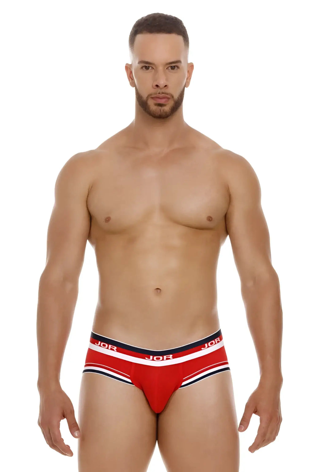 Red JOR 2062 Sailor briefs with navy and white trim designed for comfortable everyday wear