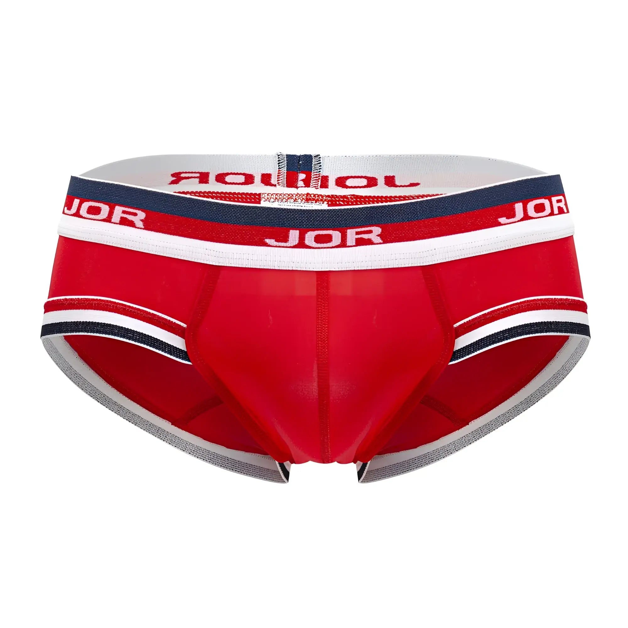 Red jor 2062 sailor briefs in red with white and navy blue trim designed for comfortable everyday wear