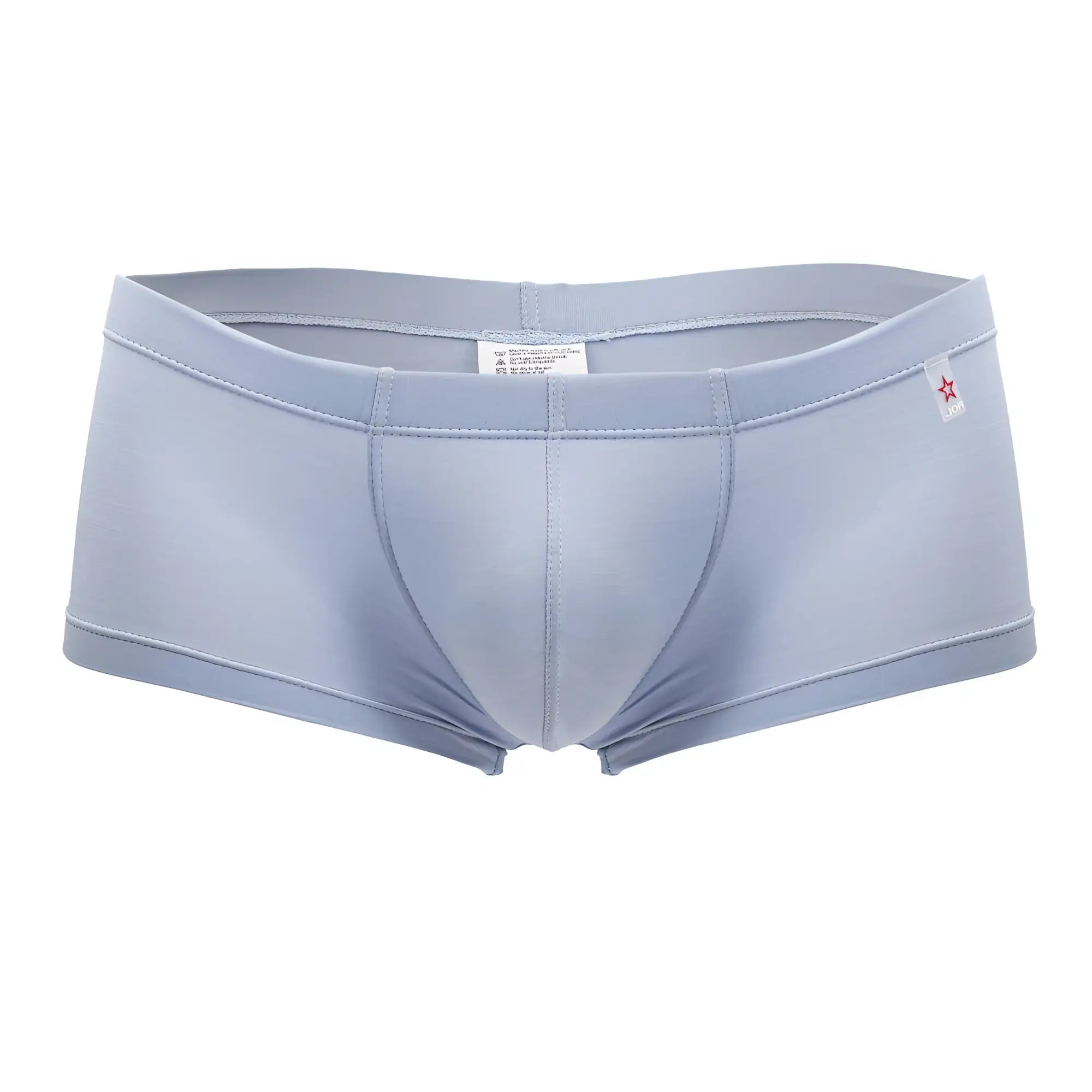 Light gray jor 2069 orion trunks with smooth form-fitting fabric and subtle stitching details in sky blue color