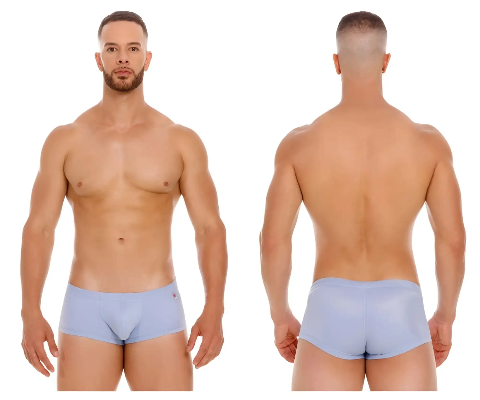 Light blue jor 2069 orion trunks seamless briefs with subtle texture and small logo on the left hip
