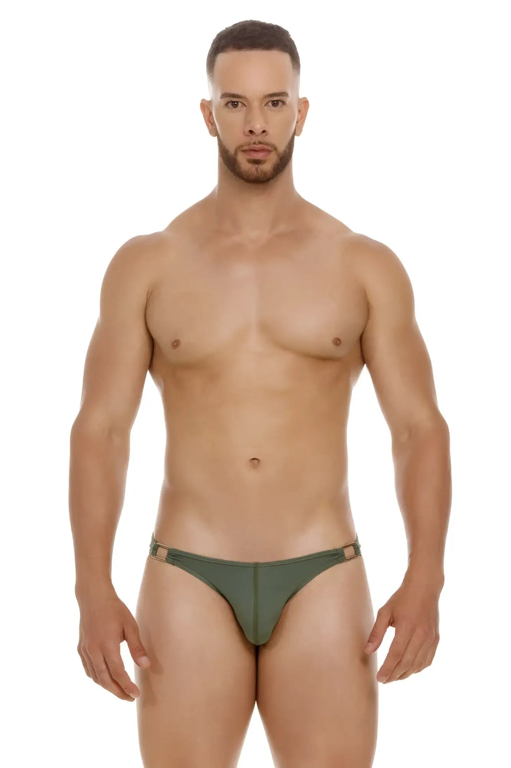 Jor 2072 titan bikini olive green athletic briefs with sleek form-fitting design and subtle side tabs