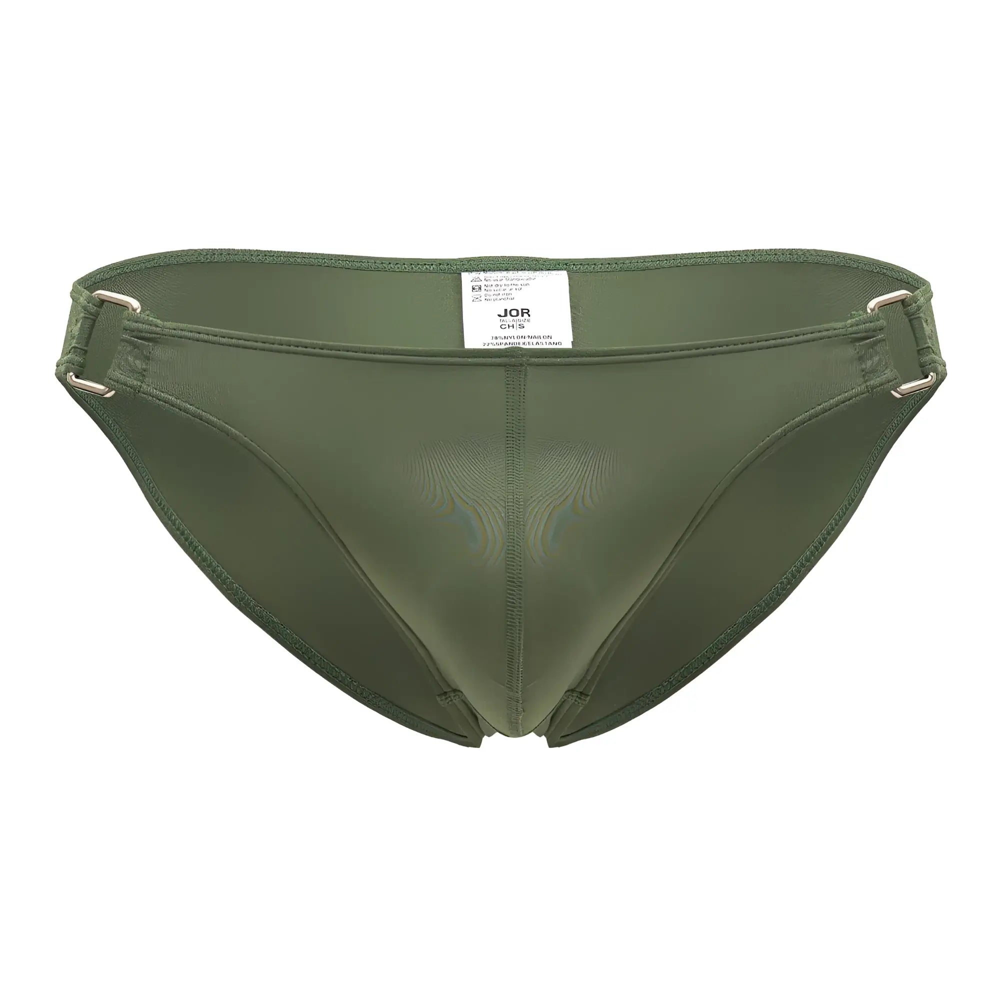 Olive green jor 2072 titan bikini briefs with metallic side clasps and comfortable fabric for everyday wear