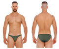 Olive green jor 2072 titan bikini briefs with sleek form fitting design and subtle side tabs for comfortable wear