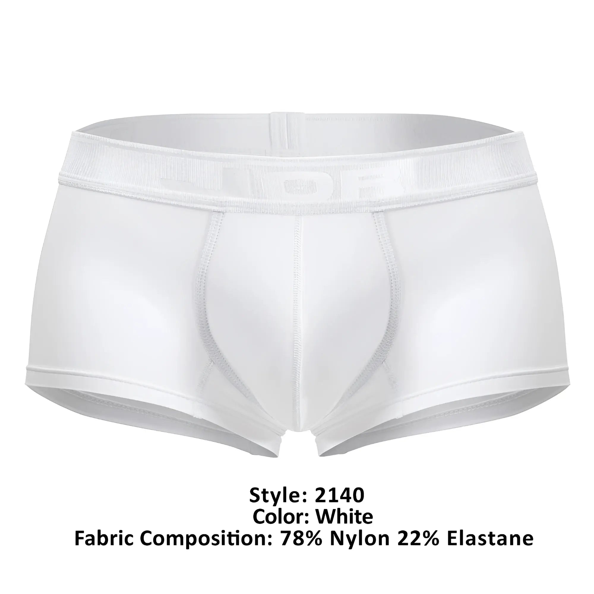 White jor 2140 element trunks made of 78% nylon 22% elastane with smooth, form-fitting design and elastic waistband