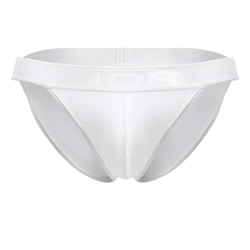 White jor 2142 element bikini briefs with smooth form-fitting fabric and elastic waistband for athletic use