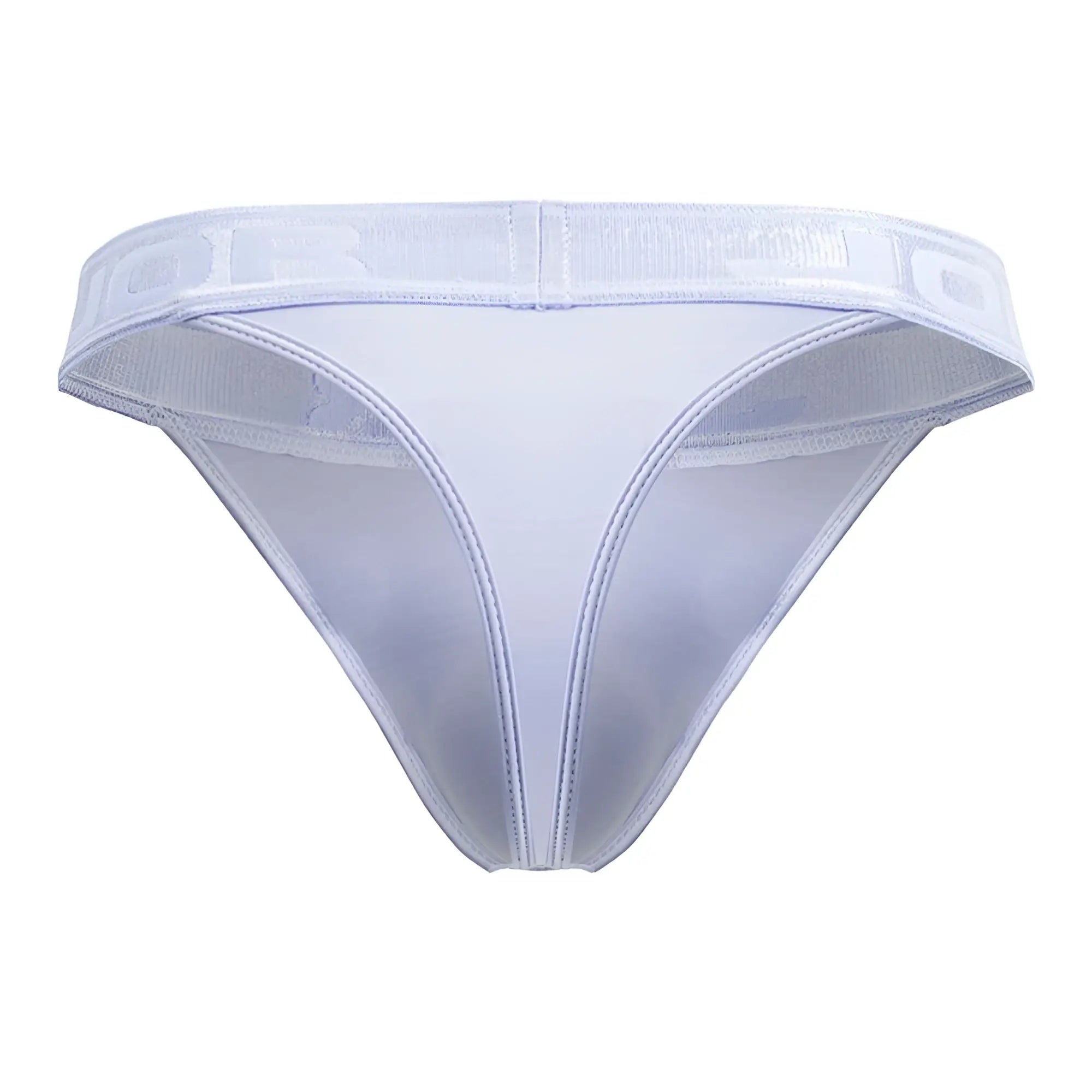 Light blue jor 2144 element thong with white sheer mesh and wide translucent waistband with embossed branding