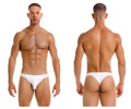 White jor 2144 element thongs seamless smooth briefs showcasing front view in comfortable fabric