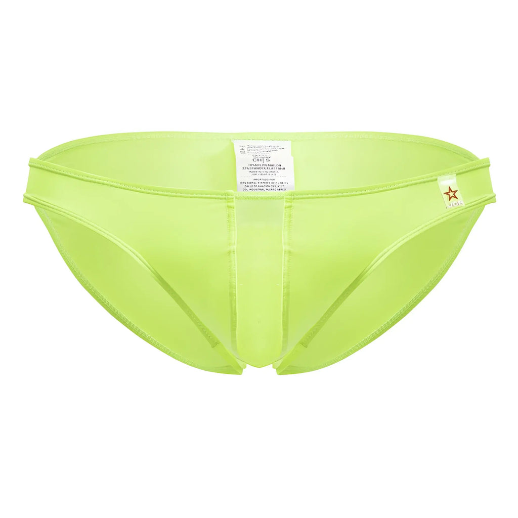 JOR 2150 Apolo bikini neon yellow vibrant lime green men’s briefs with sleek form-fitting design and subtle stitching details
