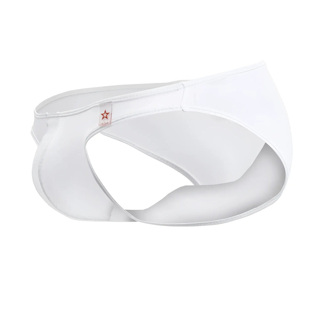 Jor 2150 apolo bikini white fabric briefs with minimalist design and subtle stitching details front view