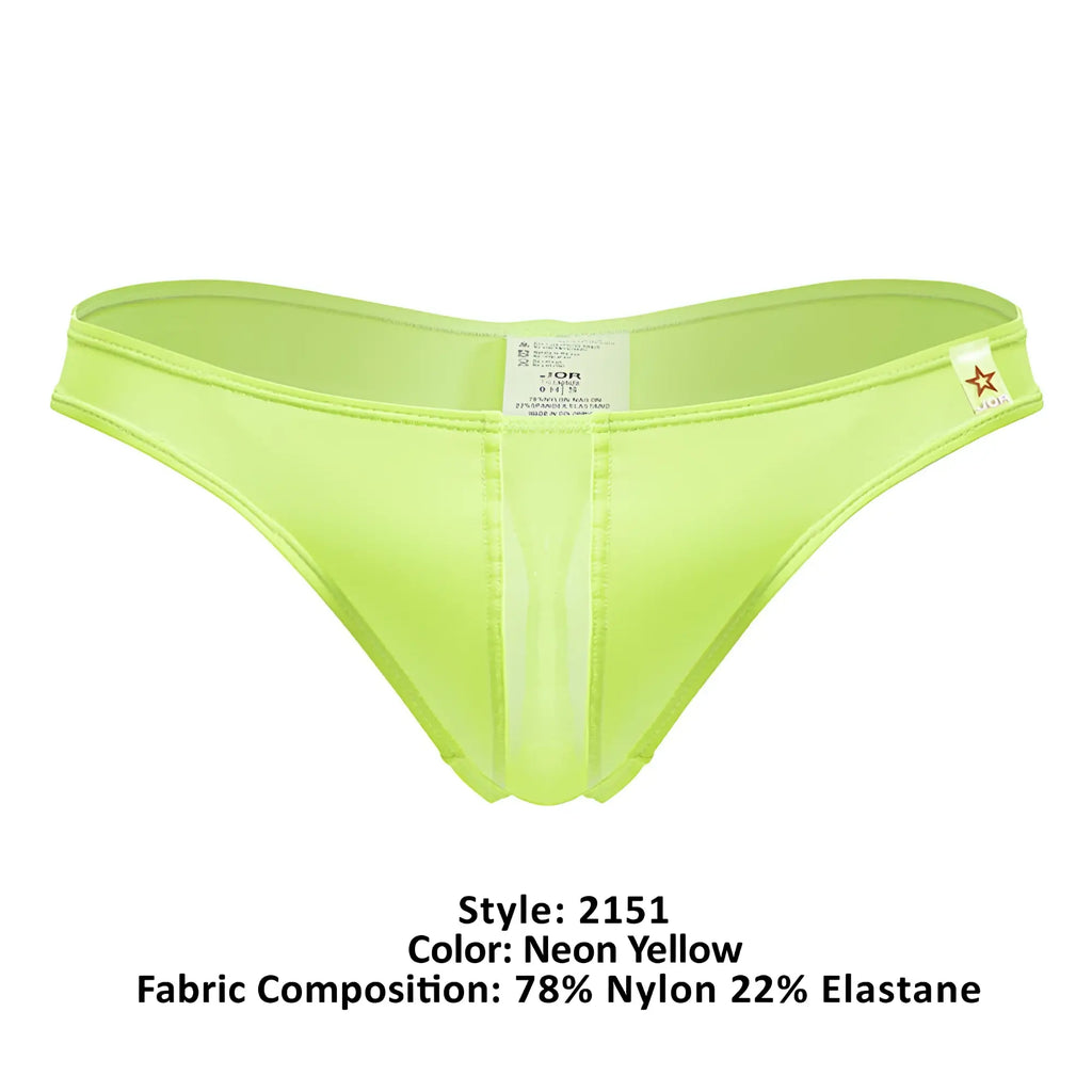 Neon yellow jor 2151 apolo thong bikini bottom made of 78 nylon 22 elastane with sleek form-fitting design