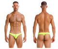 Neon green JOR 2151 Apolo thong briefs made of soft breathable fabric shown from the back side