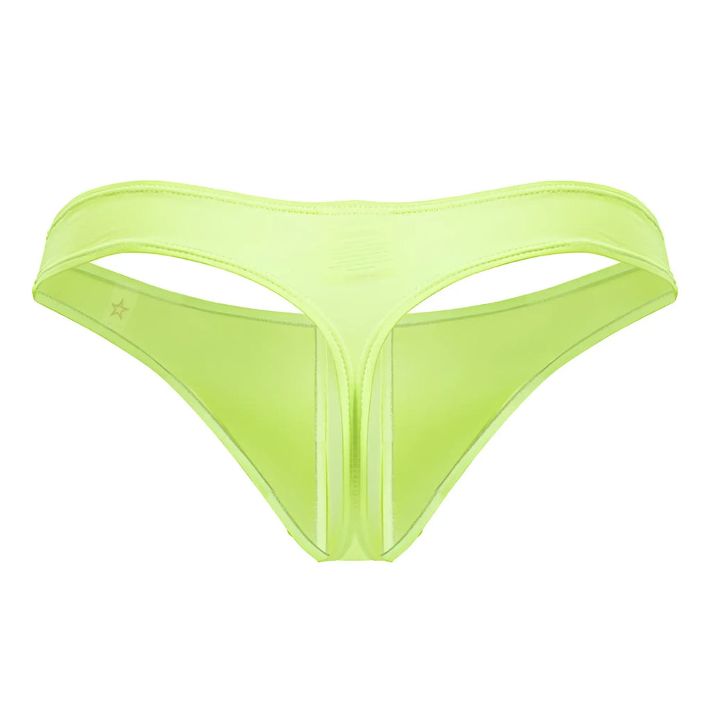 A vibrant neon yellow JOR 2151 Apolo thong made of smooth stretchy fabric with minimalist design and subtle stitching