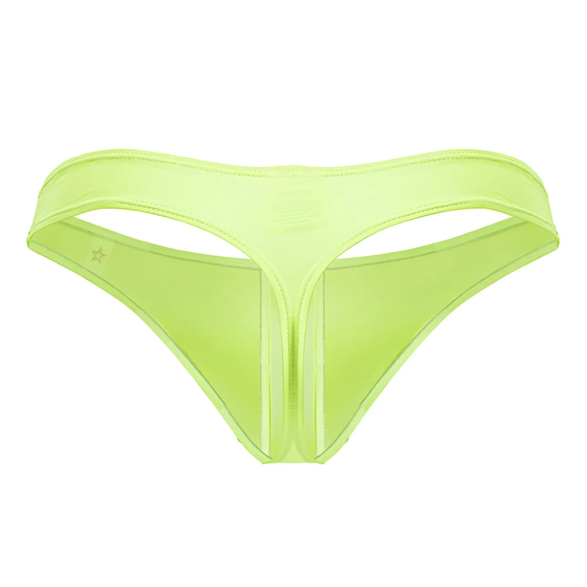 A vibrant neon yellow JOR 2151 Apolo thong made of smooth stretchy fabric with minimalist design and subtle stitching