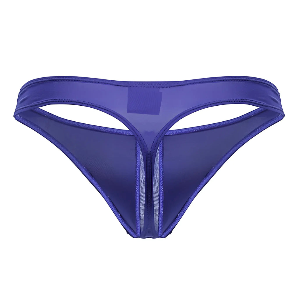 Purple sheer mesh thong jor 2151 apolo thongs royal with central zipper and reinforced edge stitching